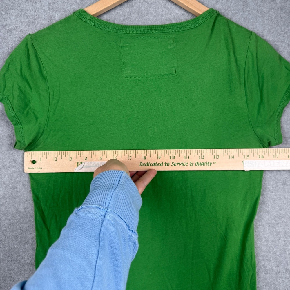 Vintage Aeropostale T Shirt Womens Large Green Y2K Spellout Graphic Tee Preppy - Picture 6 of 7